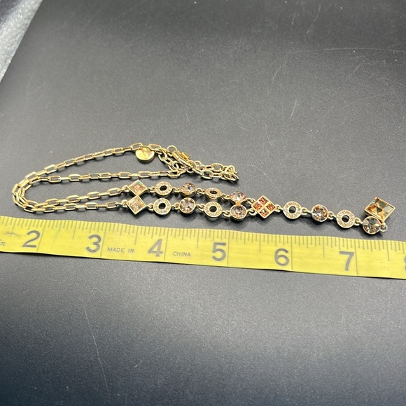 Givenchy amber rhinestone necklace - Picture 5 of 7